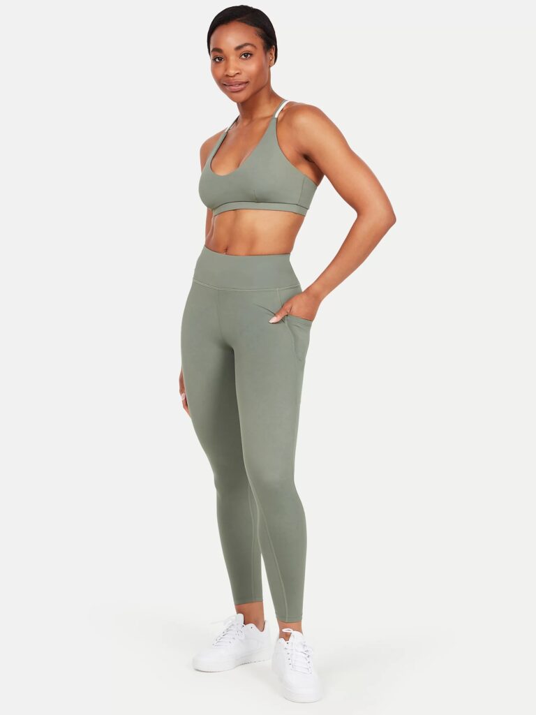 Close-up of a side pocket on Pocket Sport brand leggings.