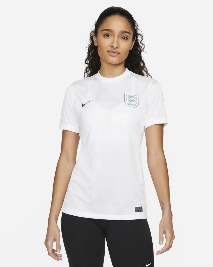 The official 2022-23 England Women's national team home jersey.