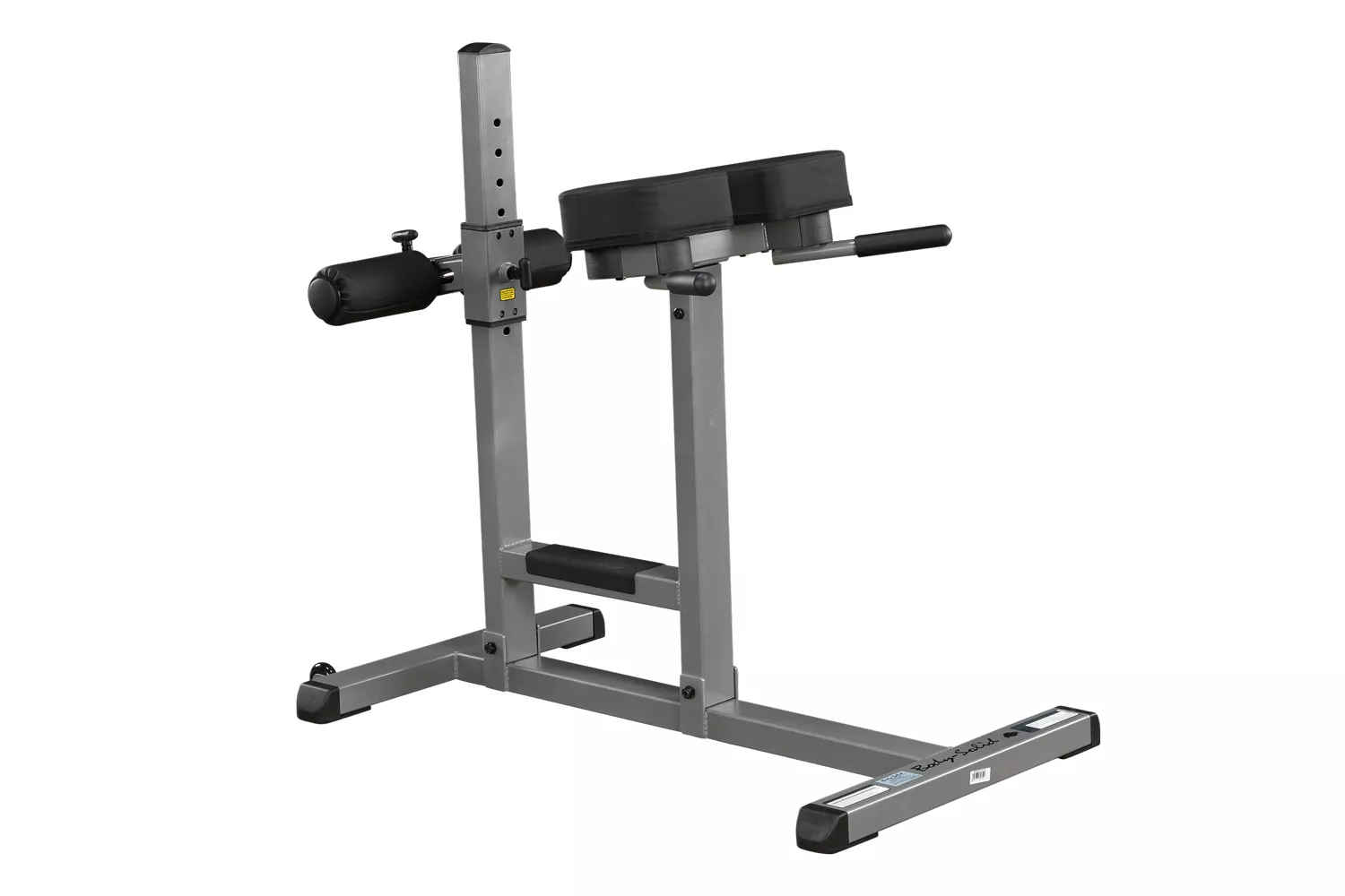 A Body Solid Roman chair with vertical positioning for advanced core and back extension exercises.