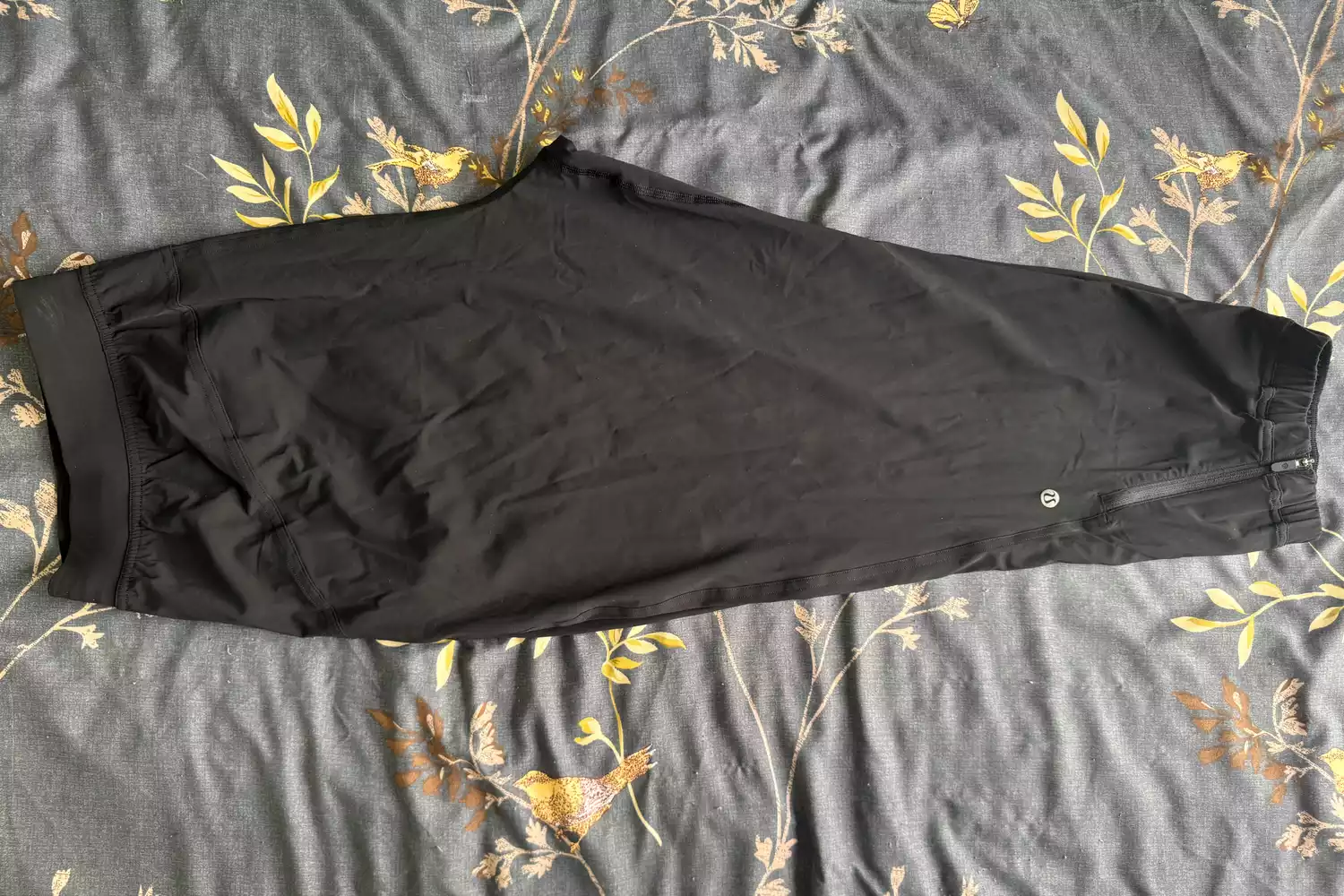 Black Lululemon Adapted State High-Rise Cropped Joggers displayed flat.